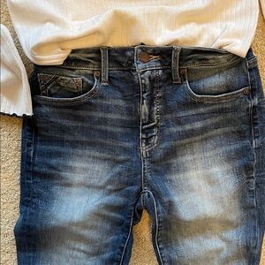 Buckle High Rise Women Jeans - Dark Blue